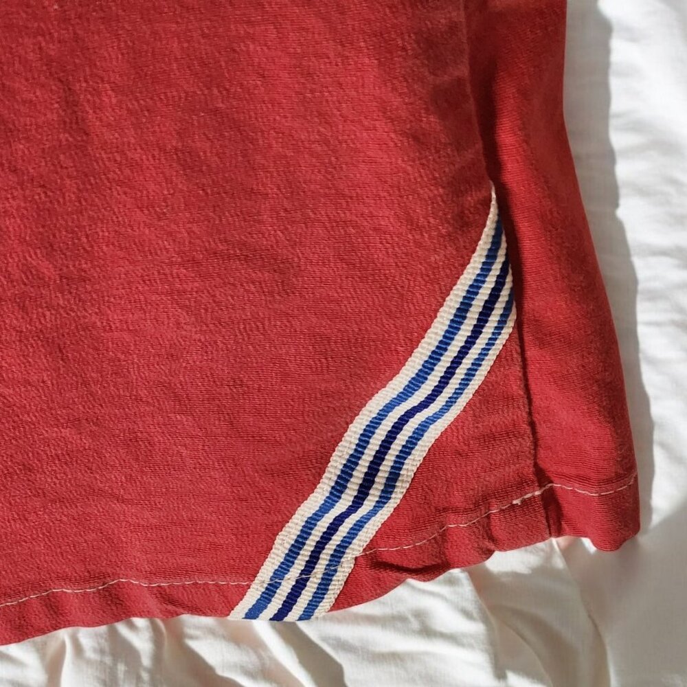 Roxy Red Stretch Cotton Mini Skirt Size 5 – Belted with Pockets & Surf Stripe - Picture 5 of 10
